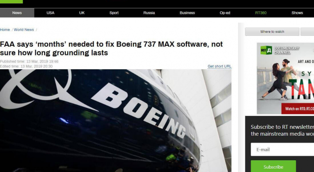 美国停飞波音737MAX 美国承认波音737MAX有问题?