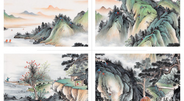张利精品仿古《江山万里顺》赏析 明丽雅致美不胜收!