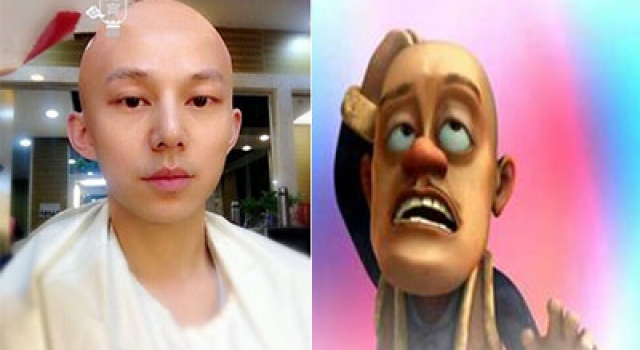 何炅元宵画风突变成关头强 网友：好光滑的大元宵！
