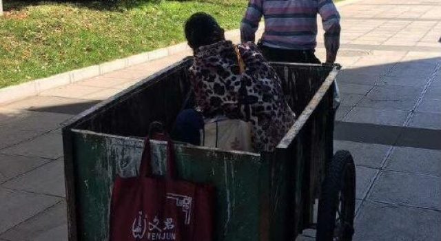 要嫁给爱情哦 男子用手拖车拉爱人十年如一日 虐哭网友