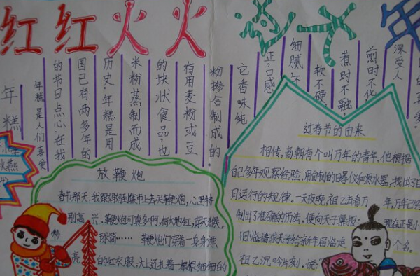 红红火火过大年手抄报设计 大年三十是几号