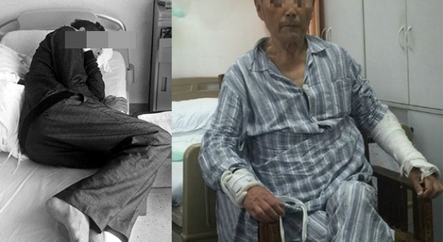 医院掌掴患病父亲 网友：儿子你良心不会痛吗？