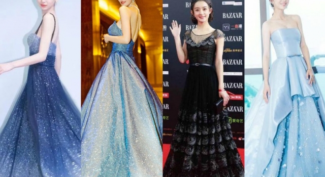 杨颖吕佳容赵丽颖佟丽娅 她们穿星空长裙一秒美成仙