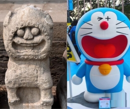 太原文庙石狮被戏称哆啦A梦“始祖” 乡土气息浓郁