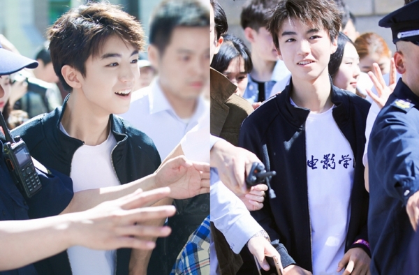 王俊凯北京理工大学活动穿搭 校服也要很时尚