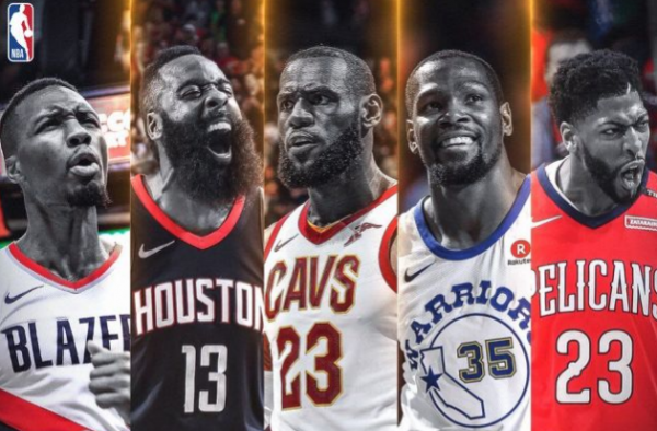 NBA最佳阵容公布 东西詹姆斯全票当选