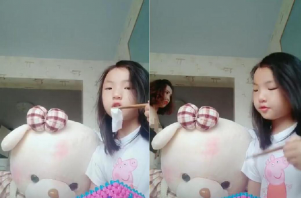 9岁女孩沉迷抖音 浓妆艳抹故作挑逗姿态