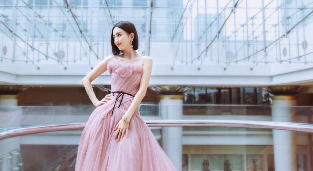 佟丽娅豆沙粉纱裙亮相！这么美的老婆陈思诚居然出轨？