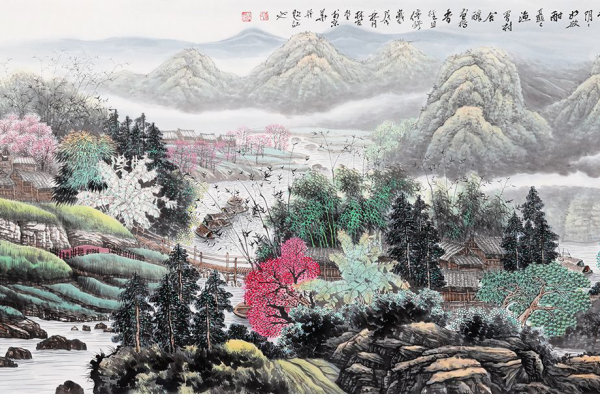 客厅装饰山水画，好山好水缔造家居之美