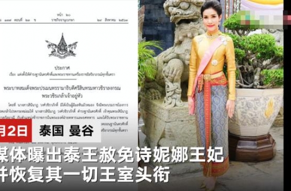 泰国版“甄嬛归来”？泰国王赦免诗妮娜王妃 恢复其一切头衔