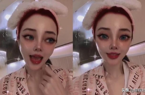 李小璐深夜更动态，滤镜大眼效果太渗人，脖子草莓印记引猜疑