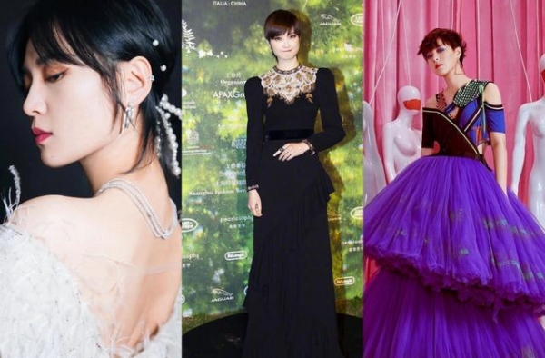 中性风女星只走酷帅风？李宇春黑色礼裙造型太优雅，周笔畅也不赖