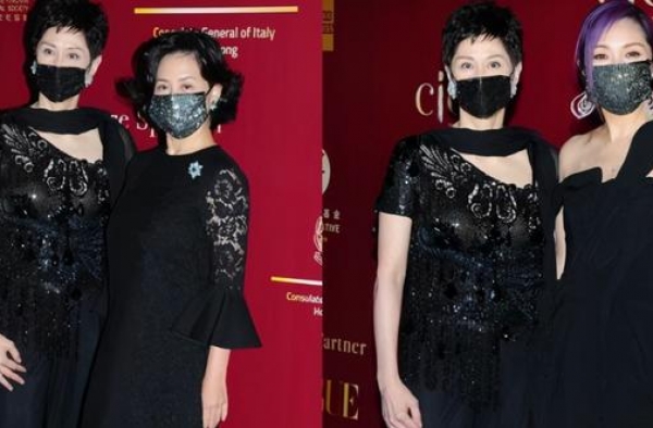 香港慈善晚宴堪称口罩秀场，钻石口罩此起彼伏，叶童夫妇罕见合体
