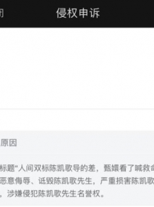 陈凯歌投诉吐槽自己的视频，是小气吗？